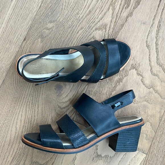 Rag & Bone Block Heel Black Sandal (40) - Picture 2 of 4